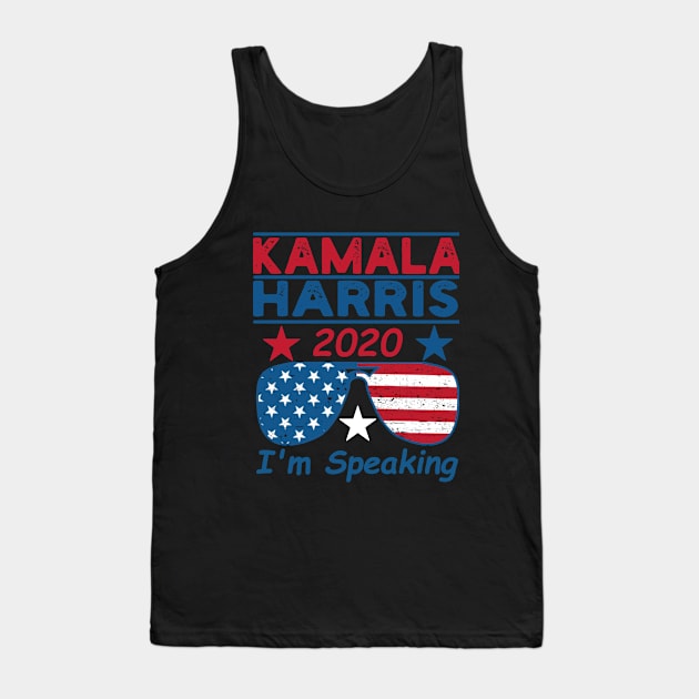 The Kamala Harris quote from the first Vice Presidential debate 2020, in a frame. 'Mr Vice President, I'm speaking. I'm speakin Tank Top by Hussein@Hussein